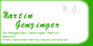 martin genzinger business card